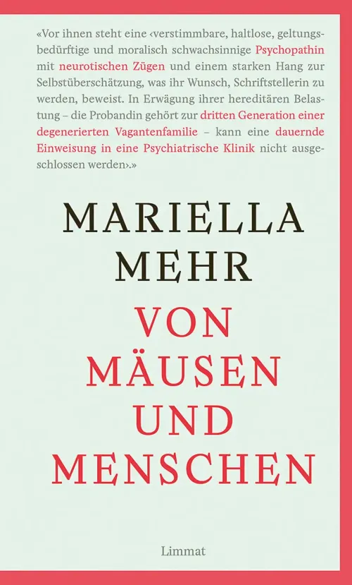 Buchcover Mariella Mehr, Von Mäusen und Menschen